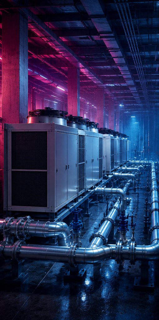 Commercial chiller system pipework installation